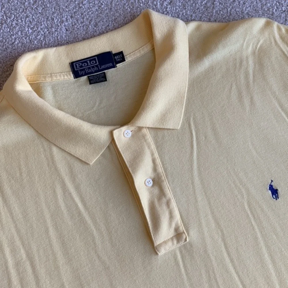 Polo Ralph Lauren Mens 4XLT Big Tall Short Sleeve Pique‎ Polo Shirt Yellow Pony